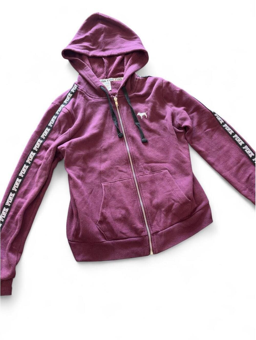 Victoria's Secret PINK Burgundy Zip-Up Hoodie